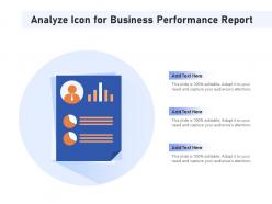 Analyze Icon For Business Performance Report