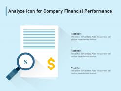 Analyze icon for company financial performance