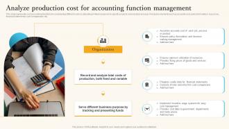 Analyze Production Cost For Accounting Function Management