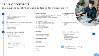 Analyzing And Adopting Strategic Leadership For Financial Growth Strategy CD V Adaptable Multipurpose