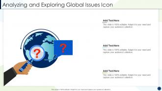 Analyzing and exploring global issues icon