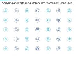 Analyzing and performing stakeholder assessment icons slide