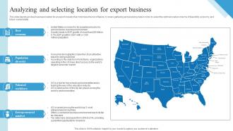 Analyzing And Selecting Location For Export Business Outbound Trade Business Plan BP SS
