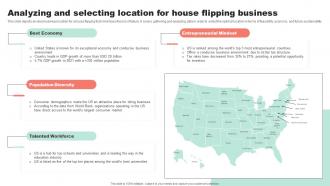 Analyzing And Selecting Location For Property Flipping Business Plan BP SS