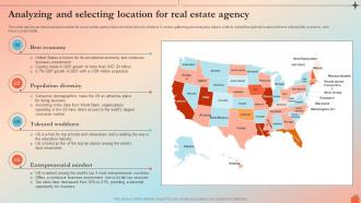 Analyzing And Selecting Location For Real Estate Agency Real Estate Brokerage BP SS Analyzing And Selecting Location For Real Estate Agency Real Estate Agency BP SS