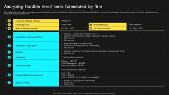 Analyzing Feasible Investments Strategic Corporate Management Gain Competitive Advantage
