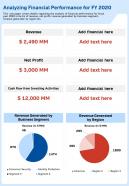 Analyzing financial performance for fy 2020 template 64 presentation report infographic ppt pdf document