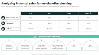 Analyzing Historical Sales For Merchandise Planning