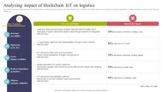 Analyzing Impact Of Blockchain IOT On Logistics Using IOT Technologies For Better Logistics
