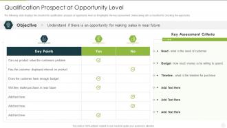 Analyzing implementing new sales qualification prospect at opportunity level