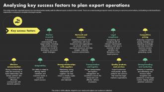 Analyzing Key Success Factors Overseas Sales Business Plan BP SS
