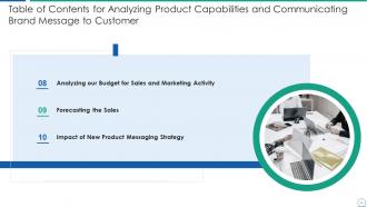 Analyzing product capabilities and communicating brand message to customer powerpoint presentation slides