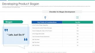 Analyzing product capabilities developing product slogan