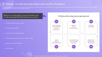 Analyzing Sales Improvement Areas Problems In Sales Prospecting Tools Used By Business