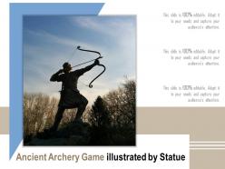 Ancient archery game illustrated by statue
