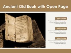 Ancient old book with open page