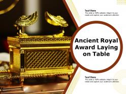 Ancient royal award laying on table
