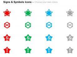 And star hexagon design ppt icons graphics