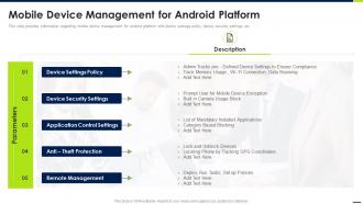 Android Device Security Management Mobile Device Management For Android Platform