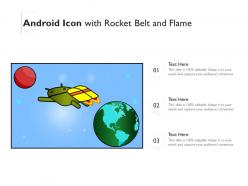 Android icon with rocket belt and flame