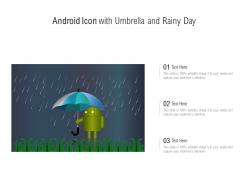 Android icon with umbrella and rainy day