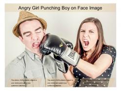 Angry girl punching boy on face image
