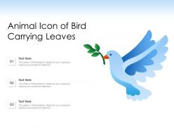 Animal icon of bird carrying leaves