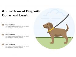 Animal icon of dog with collar and leash