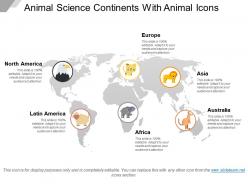 Animal science continents with animal icons