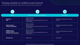 Ann Training Schedule For Artificial Neural Network Ppt Professional Graphics Example