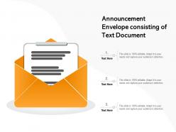 Announcement envelope consisting of text document