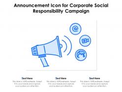 Announcement icon for corporate social responsibility campaign