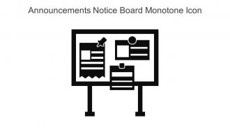 Announcements Notice Board Monotone Icon In Powerpoint Pptx Png And Editable Eps Format