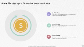 Annual Budget Cycle For Capital Investment Icon