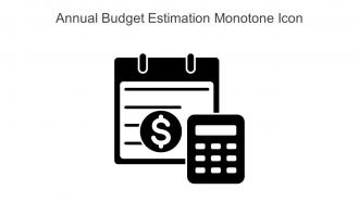 Annual Budget Estimation Monotone Icon In Powerpoint Pptx Png And Editable Eps Format