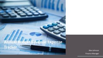 Annual Budget Revenue Expense Tracker PPT Slides AT