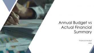 Annual Budget Vs Actual Financial Summary PPT Sample AT