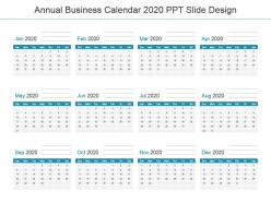 Annual business calendar 2020 ppt slide design