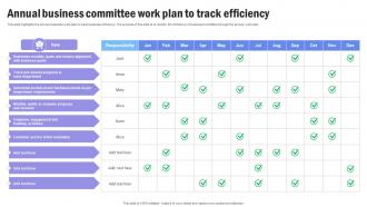 Annual Business Committee Work Plan To Track Efficiency