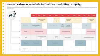 Annual Calendar Schedule For Holiday Marketing Campaign