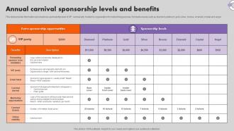 Annual Carnival Sponsorship Levels And Benefits