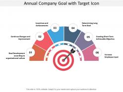 Annual company goal with target icon