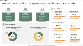 Annual Construction Company Report With Revenue Analysis
