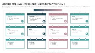 Annual Employee Engagement Calendar For Year 2021