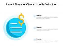 Annual financial check list with dollar icon