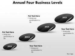 Annual four business levels timeline shown with stones powerpoint templates 0712