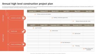 Annual High Level Construction Project Plan