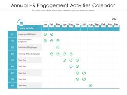 Annual hr engagement activities calendar