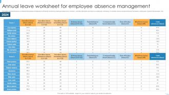 Annual Leave Worksheet For Employee Absence Management