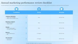 Annual Marketing Performance Review Checklist